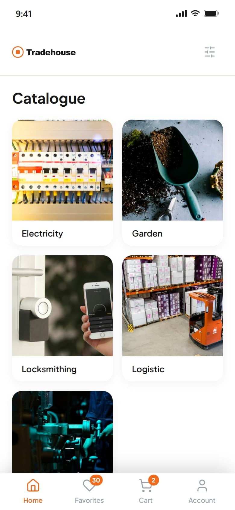Catalogue with five product categories